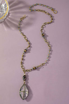 Bronze Chain Glass bead Rosary Statement - £47.16 GBP