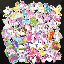 50 pcs Unicorn Waterproof Cartoon Stickers for Wall Decor Fridge Motorcy... - $8.99