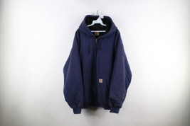 Vintage Carhartt Mens 4XL Thrashed Spell Out Lined Heavyweight Hoodie Jacket - £85.01 GBP