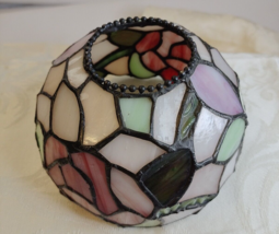 Stained Glass Small Light Shade Multicolor Hand Made - $24.74