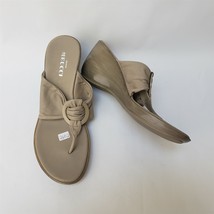 Sesto Meucci Womens Shoes Sandals Thong Wedge Taupe Italy Size US 9 M - £34.81 GBP