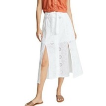 BB DAKOTA White Eyelet Split Panel Midi Skirt Size 6 - $19.99