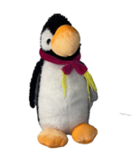 Penguin Stuffed Animal Black White Orange 10&quot; tall Soft Cuddly Wulian Sh... - £11.69 GBP