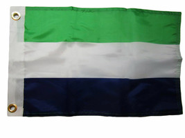 12X18 12&quot;X18&quot; Sierra Leone Country 100% Polyester Motorcycle Boat Flag Grommets - £14.38 GBP