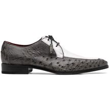 Andretti Genuine Ostrich Leg Dress Derby's Shoes Lace Up White / Gray image 2