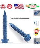 Durable Self-Tapping Concrete Screws 1/4 x 1-3/4 Inch - Ideal for Masonr... - $23.90 CAD