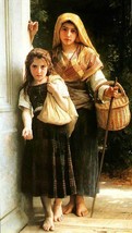  Giclee painting Two Young Sisters Girls Kids Children Room French Giclee - £8.32 GBP+