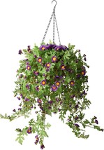 Inqcmy Artificial Hanging Flowers,Fake Hanging Plants Multicolor Chrysanthemum - £34.63 GBP