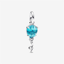 S925 Sterling Silver Blue Murano Glass Balloon Dangle Charm,Gift For Her - $13.99
