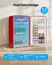 VEVOR Mini Fridge 3.2 Cu.Ft Single Door Compact Small Refrigerator Dorm Red - $5,560.04 MXN