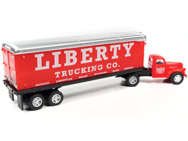 1941-1946 Chevrolet Truck and Trailer Set &quot;Liberty Trucking Co.&quot; Red 1/87 (HO) S - £35.52 GBP