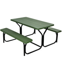 Costway Picnic Table Bench Set Outdoor Camping Backyard Garden Party All... - $260.99