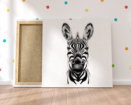 Zebra Canvas Print Nursery Decor Zebra Wall Art Zebra Decor Kids Room Wall Art G - £46.20 GBP
