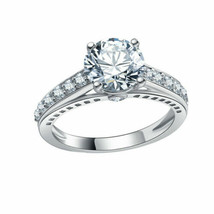 Natale Speciale Anello Diamante Sintetico 18K Placcato Oro Bianco 925 Argento - £163.60 GBP