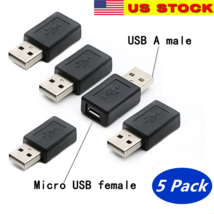 5x USB 2.0 A Type Male to 5 pin Micro USB B Type Female Cable Converter Adapter - £7.76 GBP