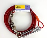 20ft Dog Tie Out Cable up to 50LB Wire  Pet Steel Chain Gear Zone Red New  - £14.00 GBP