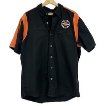 Harley Davidson shirt L mens Genuine Oil Can colorblock button up short ... - £33.23 GBP