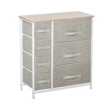 HOMCOM 7-Drawer Fabric Dresser Storage Tower Cabinet Organizer - Gray - $1,800.59 MXN
