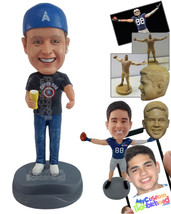 Personalized Bobblehead Cool dude having a nice beer on a great day with a phone - £72.11 GBP