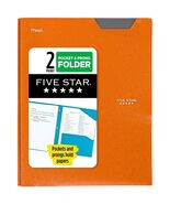 Five Star 2 Pocket Plastic Folder with Prongs Orange Letter Size - $242.58 MXN