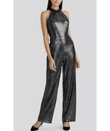 NWT Rachel Roy Womens Black Silver Sequined Halter Neck Sleeveless Jumps... - £77.24 GBP