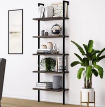 Nathan James Theo 5-Shelf Wood Modern Bookcase, Open Wall Mount Ladder B... - $148.99