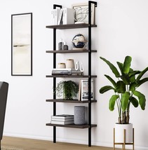 Nathan James Theo 5-Shelf Wood Modern Bookcase, Open Wall Mount Ladder Bookshelf - £126.99 GBP