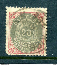 Denmark 1875/95 20 ore value Inverted frame  FA 34e Sc 31b Signed  Used 11714 - £15.82 GBP