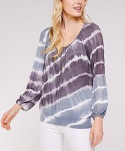 MSRP $56 Urban X Blue &amp; Charcoal Tie-Dye Off-Shoulder Top Blue Size Small - $11.97