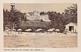 New London Nh~Soo Nipi Lodge Viewed From Water~Real Photo Postcard 1960 Postcard - £3.64 GBP