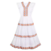 NWT Disney Store Encanto Midi in White Swiss Dot Cotton Ruffled Dress XL - £77.32 GBP
