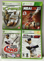 Microsoft Xbox 360 4 Sports Game Bundle Top Spin 2, NBA 2K12, MLB 2K6 &amp; 2K7 - £7.85 GBP