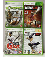 Microsoft Xbox 360 4 Sports Game Bundle Top Spin 2, NBA 2K12, MLB 2K6 &amp; 2K7 - £7.86 GBP
