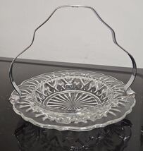 Glass Seafood or Relish Dish w Detachable Handle  England Vintage - $7.42