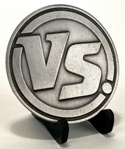  **VS.** VERSUS NETWORK SPORTS TV CHANNEL PEWTER BELT BUCKLE-VTG - $14.01