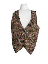 Vintage Saddle River Sportswear Tapestry Vest M/L Children of the World ... - £19.44 GBP