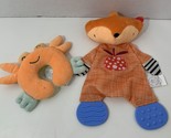 plush baby toys Manhattan fox teether lovey Boppy mini orange stuffed crab - $14.84