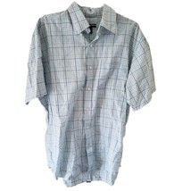 Van Heusen Men&#39;s Short Sleeve Blue &amp; White Shirt with Pocket - £7.62 GBP