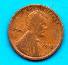 1916 Lincoln Wheat Penny- Circulated - £0.74 GBP