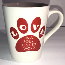 Love Is A Four Legged Word 4 1/2”H x 3 1/2”W Oversized Coffee Mug Cup-NEW-SHIP24 - £15.82 GBP