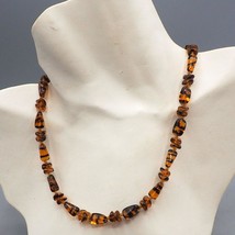 Brown Glass Bead Statement Necklace Costume Jewelry 1970&#39;s - $24.74