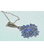 14K 3.00ct Tanzanite Marquise Cluster Pendant Necklace Yellow Gold NEW T... - £545.32 GBP