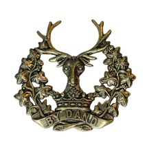 Gordon Highlanders 1898-1921 Goldtone Stag Military Cap Brooch Pendant B... - £31.29 GBP
