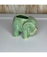 Vintage McCoy Art Pottery Celadon Green Elephant Trunk Up Planter 3x3.5 - $30.00