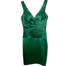 Cache Womens Party Cocktail Dress Size 6 Pleats Side Zip Lined Dark Gree... - $99.97