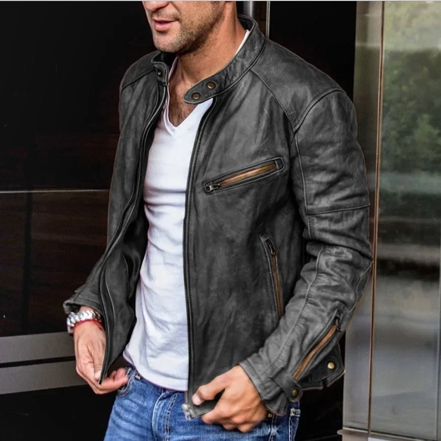 Top Vintage Thick layer Skin Genuine leather Made Jackets - €102,96 EUR