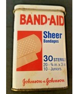 1983 Johnson &amp; Johnson Band-Aid Sheer Bandages (Code 4614) Metal Tin w/ ... - £11.41 GBP