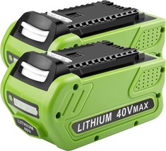 2 Packs 29472 6000mAh 40V Lithium Battery Replacement for GreenWorks 40V 29472 - £95.91 GBP