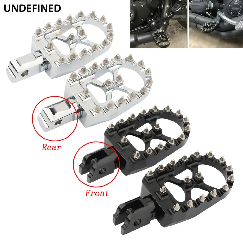 Wide MX Foot Pegs Motorcycle Footpegs Driver Passenger Front/Rear CNC Fo... - £43.51 GBP+
