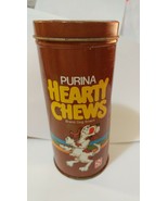 VTG 1988 Purina Beef Flavor Hearty Chews Dog Treat Metal Tin - £8.60 GBP